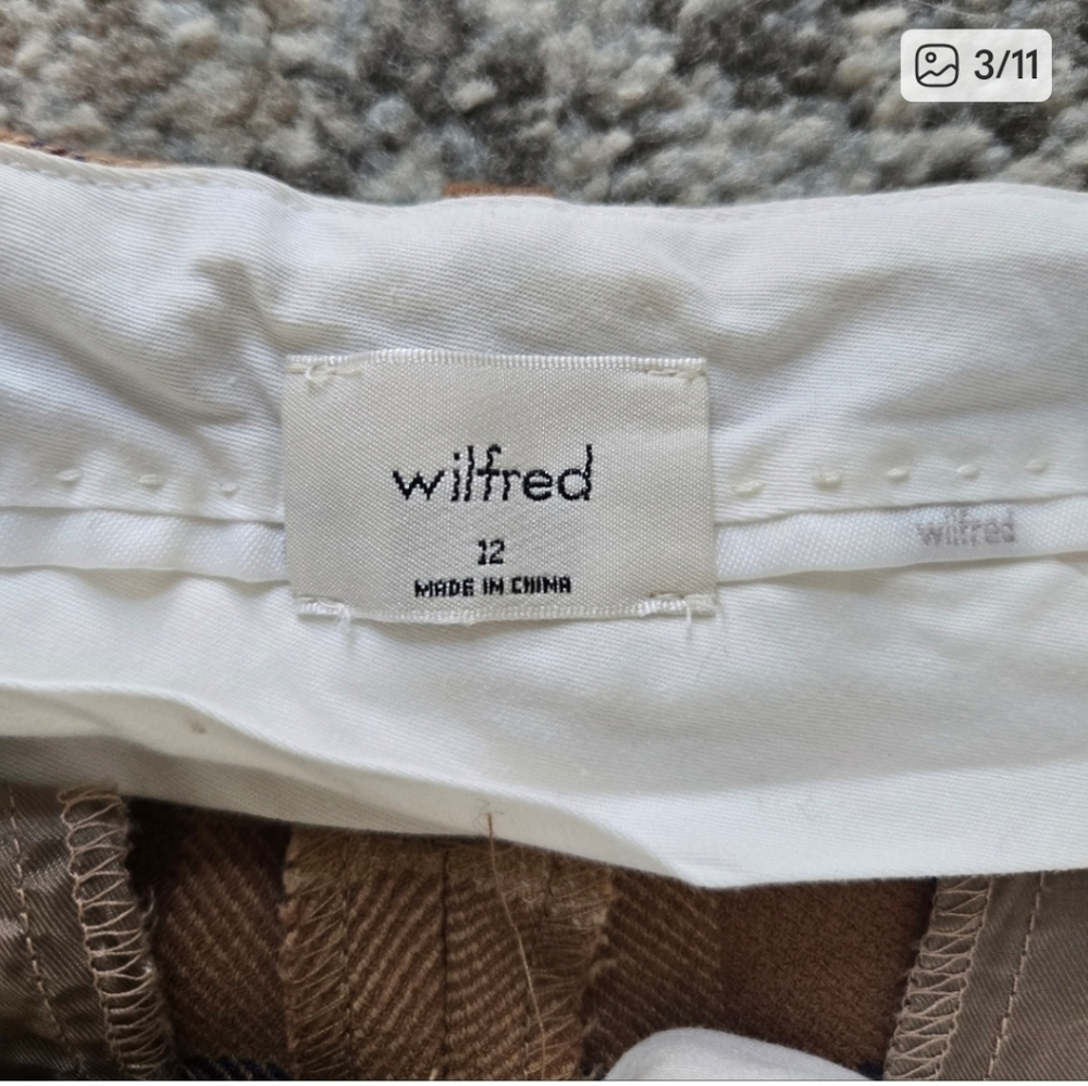 Wilfred Plaid Straight Leg Pants in Brown and Tan - Picture 3 of 11